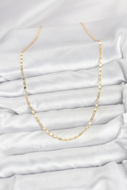 Mey İthalat® CM 14K Gold Renk Lazer İnce Zincirli Kadın Kolye