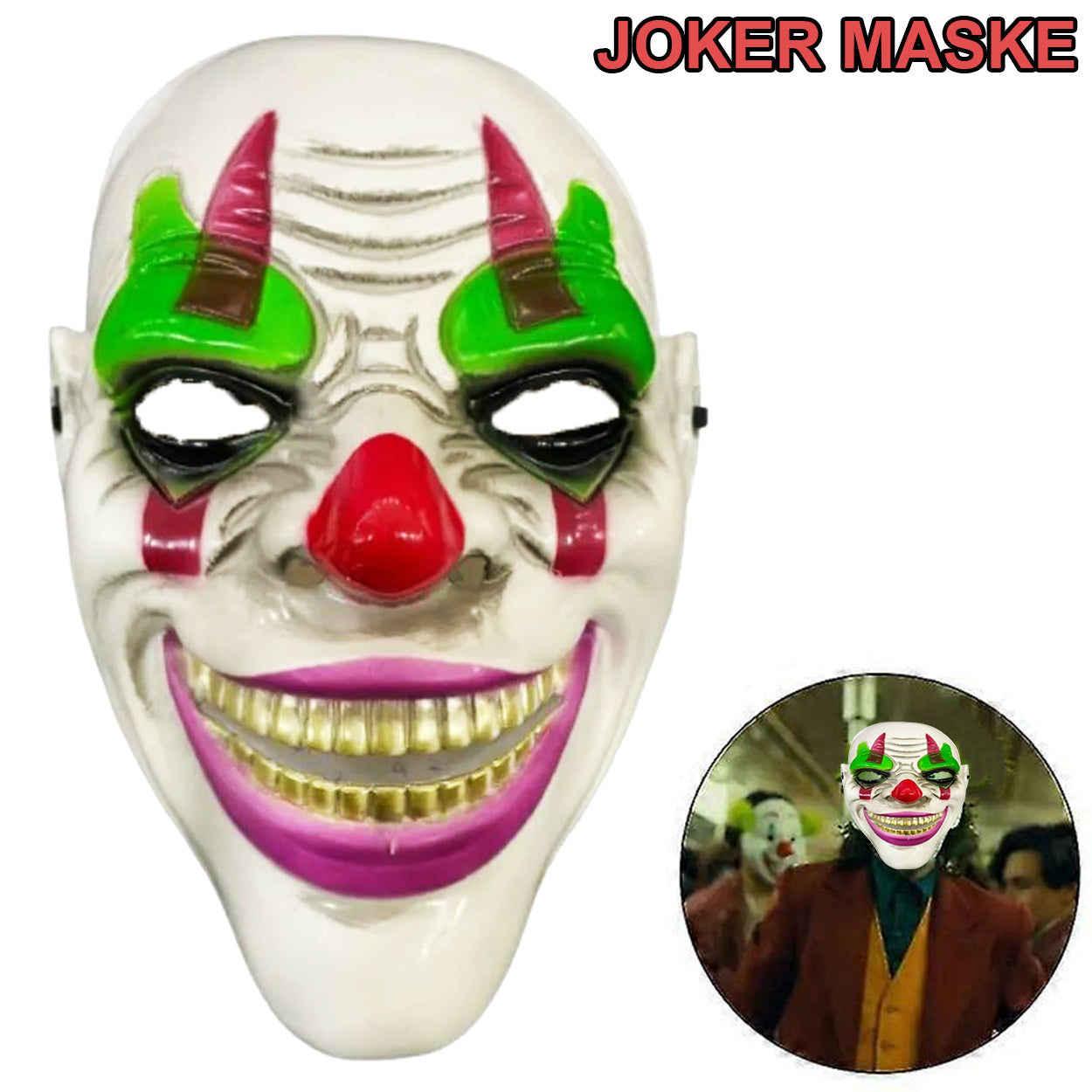 Maddening Grin Psychopath Clown Themed Joker Mask (5347)