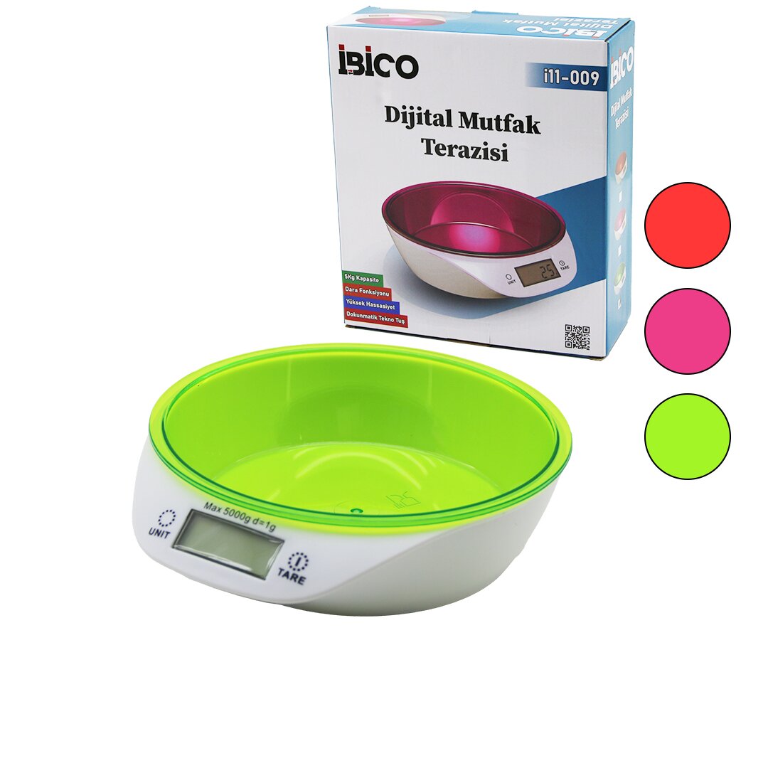 DIGITAL - BATTERY-OPERATED KITCHEN SCALE WITH BOWL - 5KG/1GR (5347)
