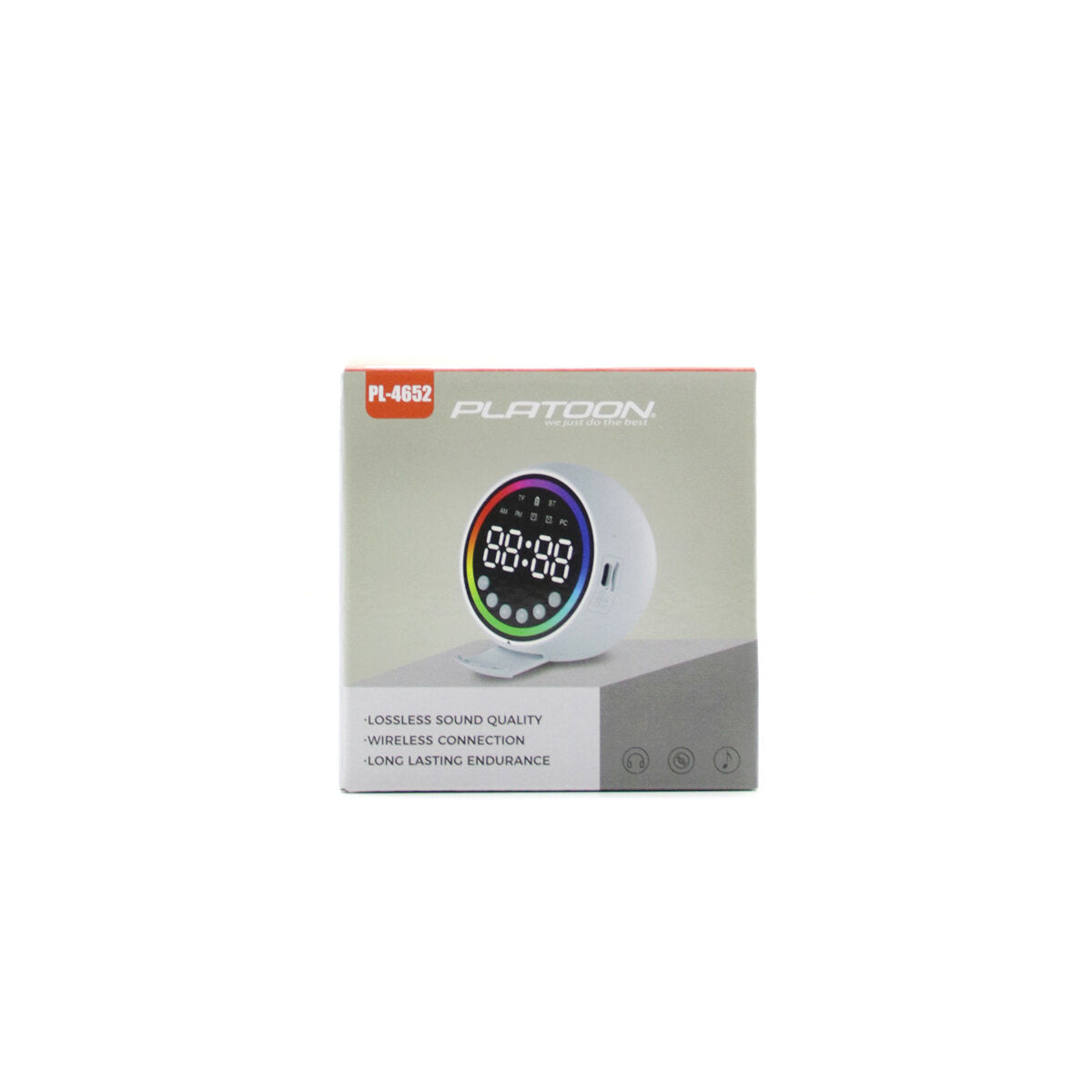 DİJİTAL SAAT - BLUETOOTH WİRELESS MİNİ HOPARLÖR SPEAKER USB ŞARJLI - IŞIKLI 5W PL-4652 (5347)