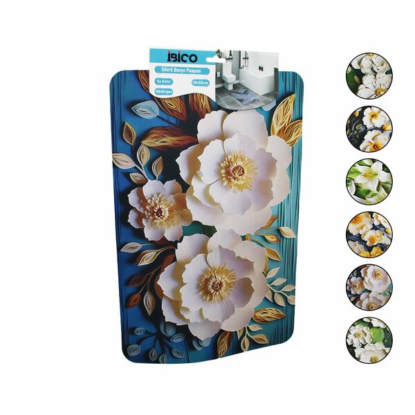DİKDÖRTGEN - DESENLİ   38X58CM   SU EMİCİ - SİHİRLİ  BANYO PASPASI  ELASTİK (5347)