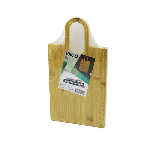 DİKDÖRTGEN=22X38CM AHŞAP BAMBU KESİM PANOSU - KESME TAHTASI OVAL KULPLU (5347)