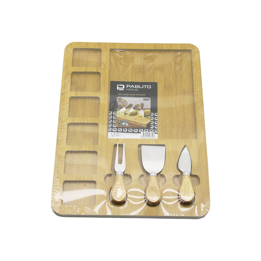 DİKDÖRTGEN  6+1 BÖLMELİ   MDF  KAHVALTI PEYNİR SUNUM PANOSU 3 BIÇAK=AHŞAP SAP 30X39.5CM (5347)
