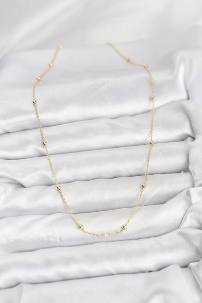Mey İthalat® CM 14K Gold Renk Minik Top Zincirli Kadın Kolye