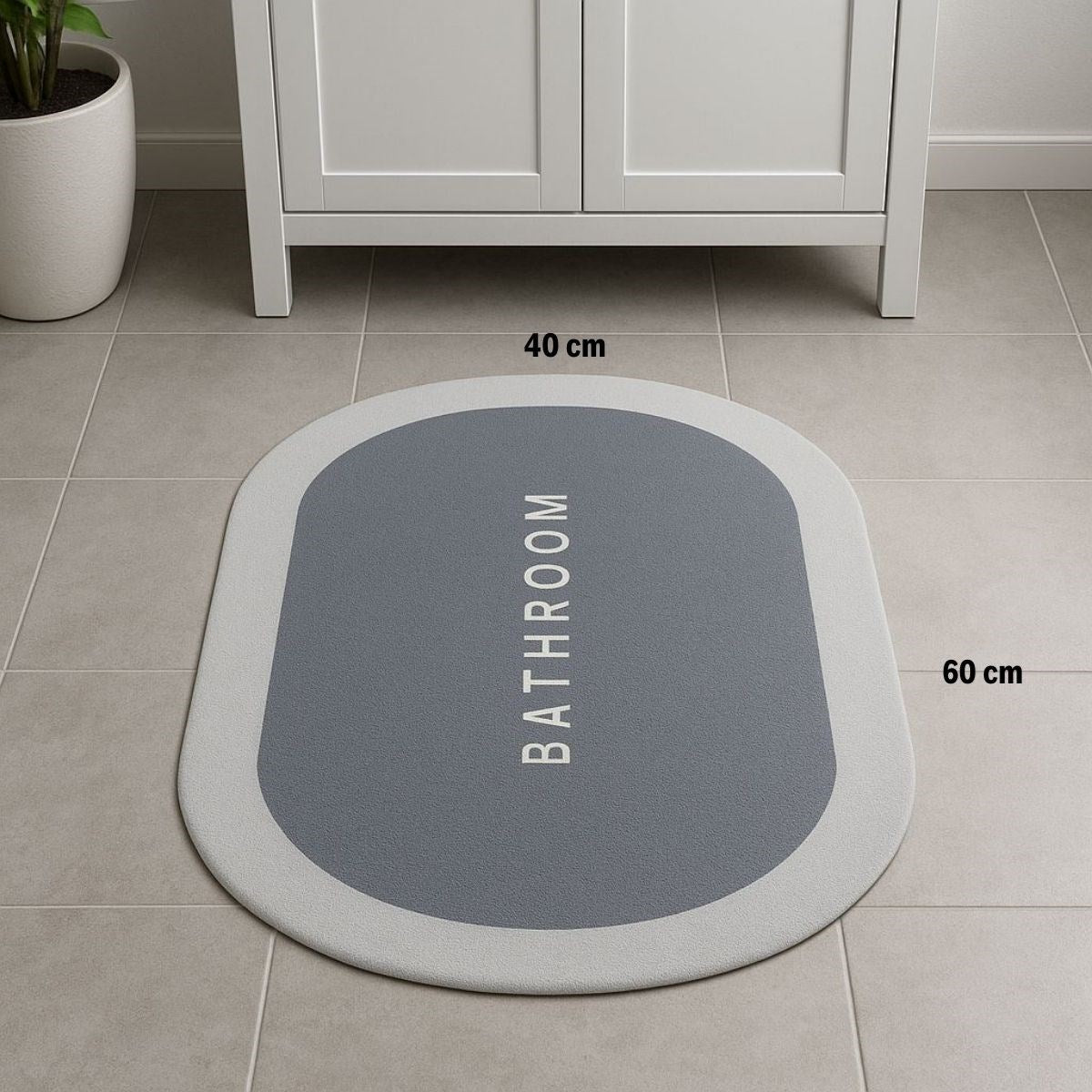 Starixa® Sihirli Süper Su Emici Kaymaz Tabanlı Oval Paspas 40*60 cm