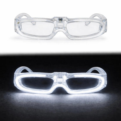 Mey İthalat® Beyaz LED Işıklı Parti Gözlüğü 3 Modlu - Glow & Gece Eğlence Gözlüğü