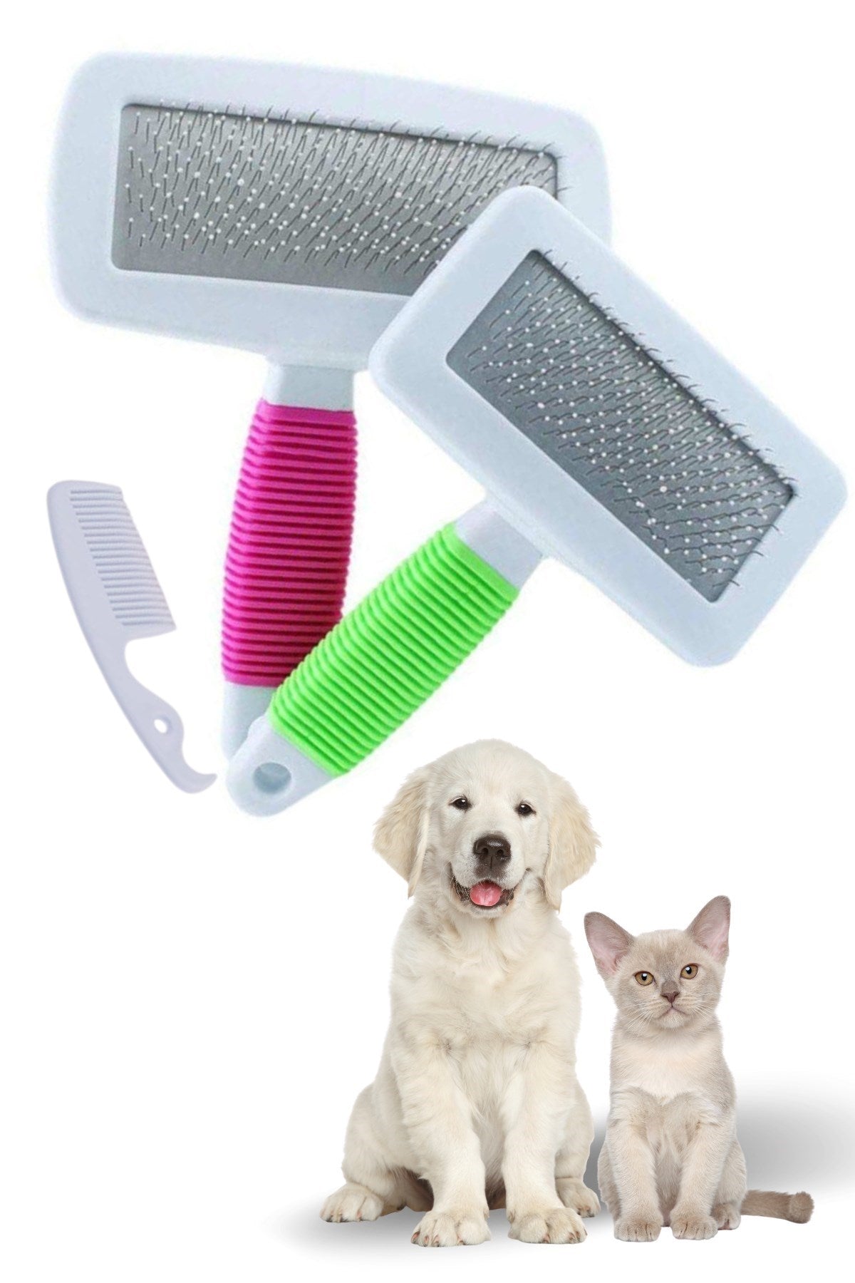 Starixa® Kedi Köpek Telli Küçük Boy Tüy Bakım Seti Evcil Hayvan Tarama Fırçası