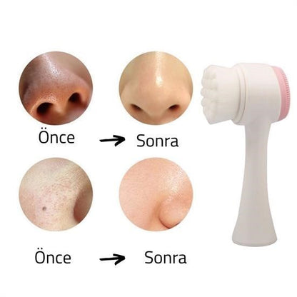 مجموعة Starixa® المزدوجة: فرشاة تنظيف بشرة مزدوجة الوجه وجهاز تدليك بشرة مزدوج الوجه بحجر اليشم