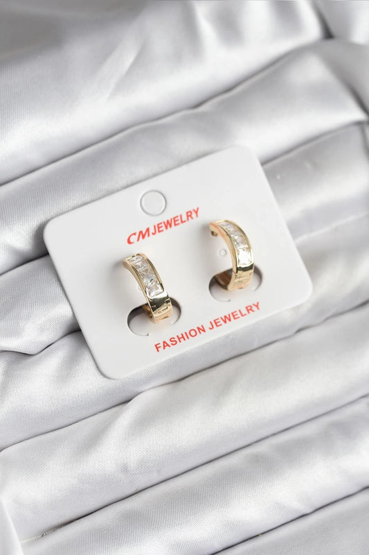 Mey İthalat® 14K Gold Renk Kaplama CM Kadın Küpe