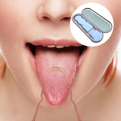 Starixa® Bakır Oil Pulling Yağ Çekme Dil Plak Temizleme Aleti Dil Fırçası Sıyırıcı Dil Kaşığı