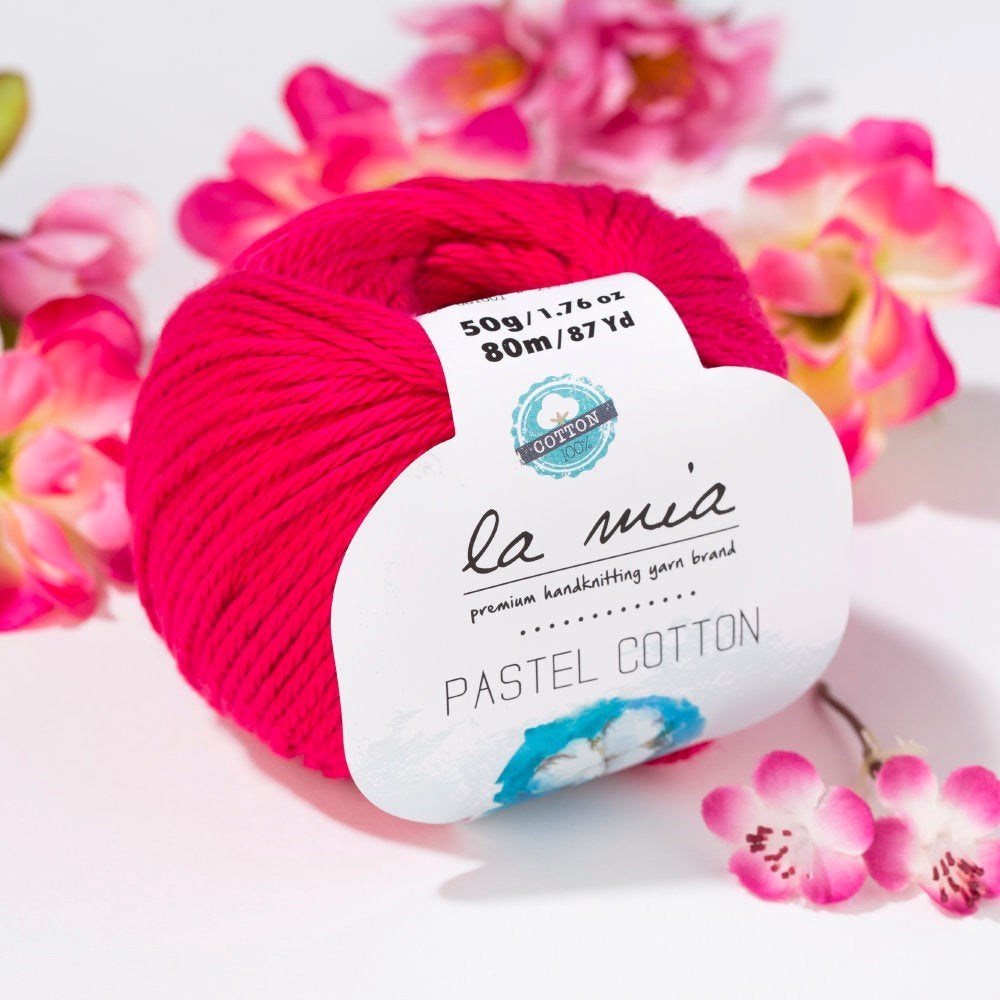 La Mia Pastel Cotton خيط حياكة يدوي فوشيا - L058 - 33613