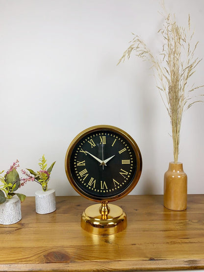 Gold Metal Sade Masa Saati 25×20 cm