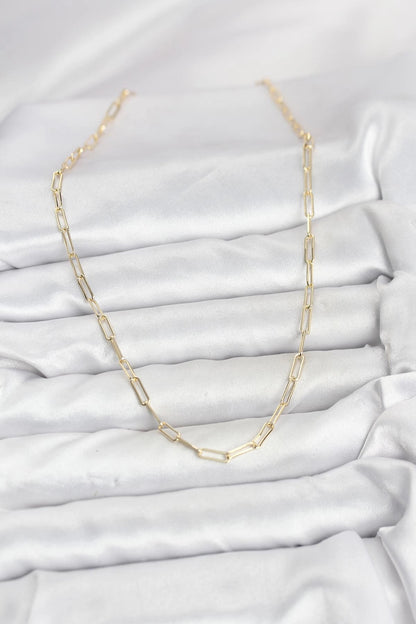 Mey İthalat® CM 14K Gold Renk Pirinç Ataç Zincir Kadın Kolye