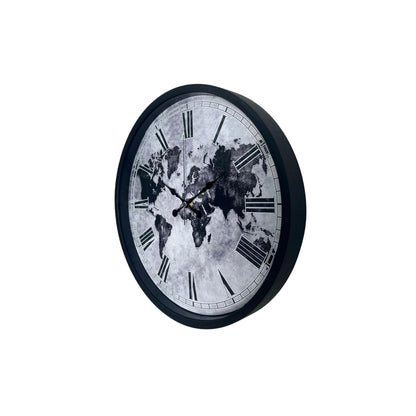 Siyah 36 Cm Desenli Dekoratif Duvar Saati