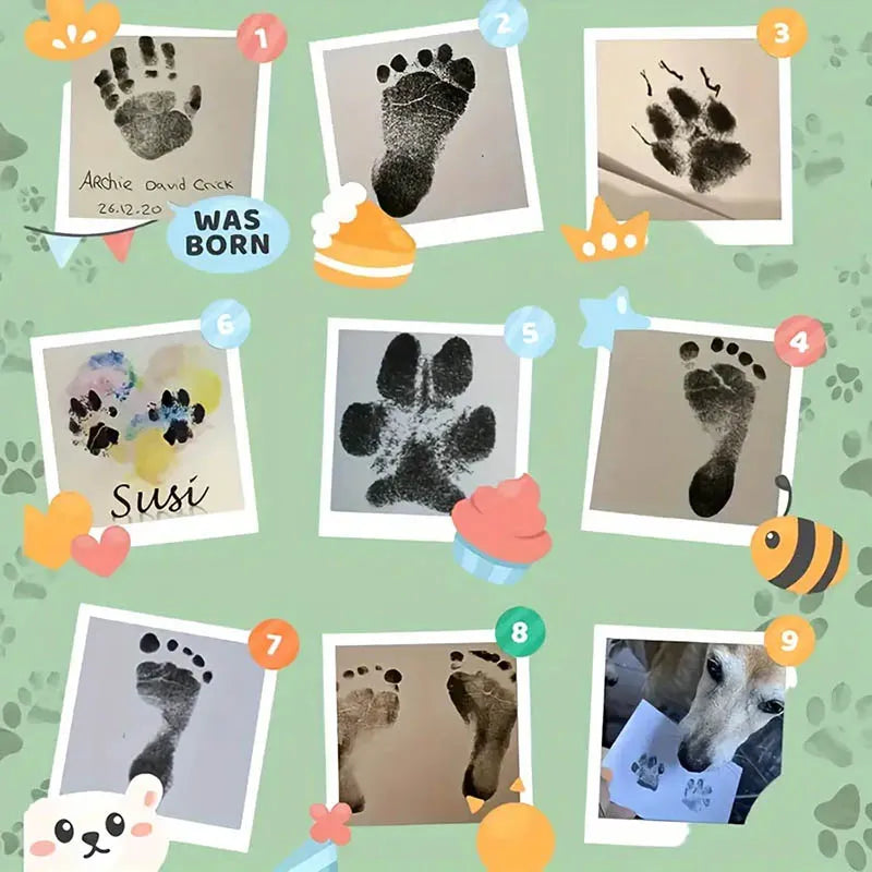 Cat Dog Paw Print Photo Frame Set