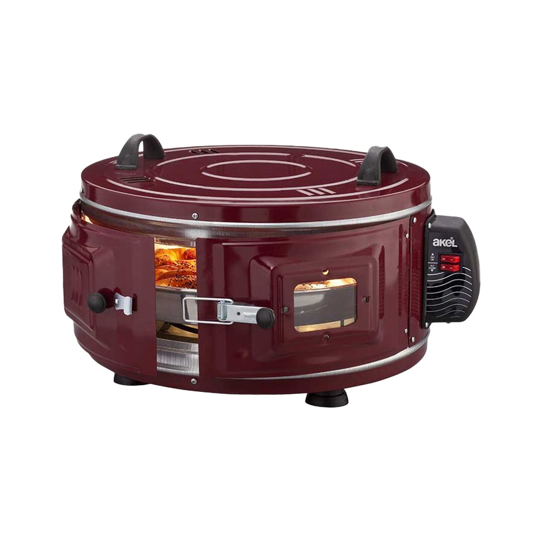 EKONOMİK GROSS YUVARLAK DAVUL FIRIN 1300W - 53CM ALÜMİNYUM TEPSİ ÖN GÖZETLEME CAMI AF-007B (5347)
