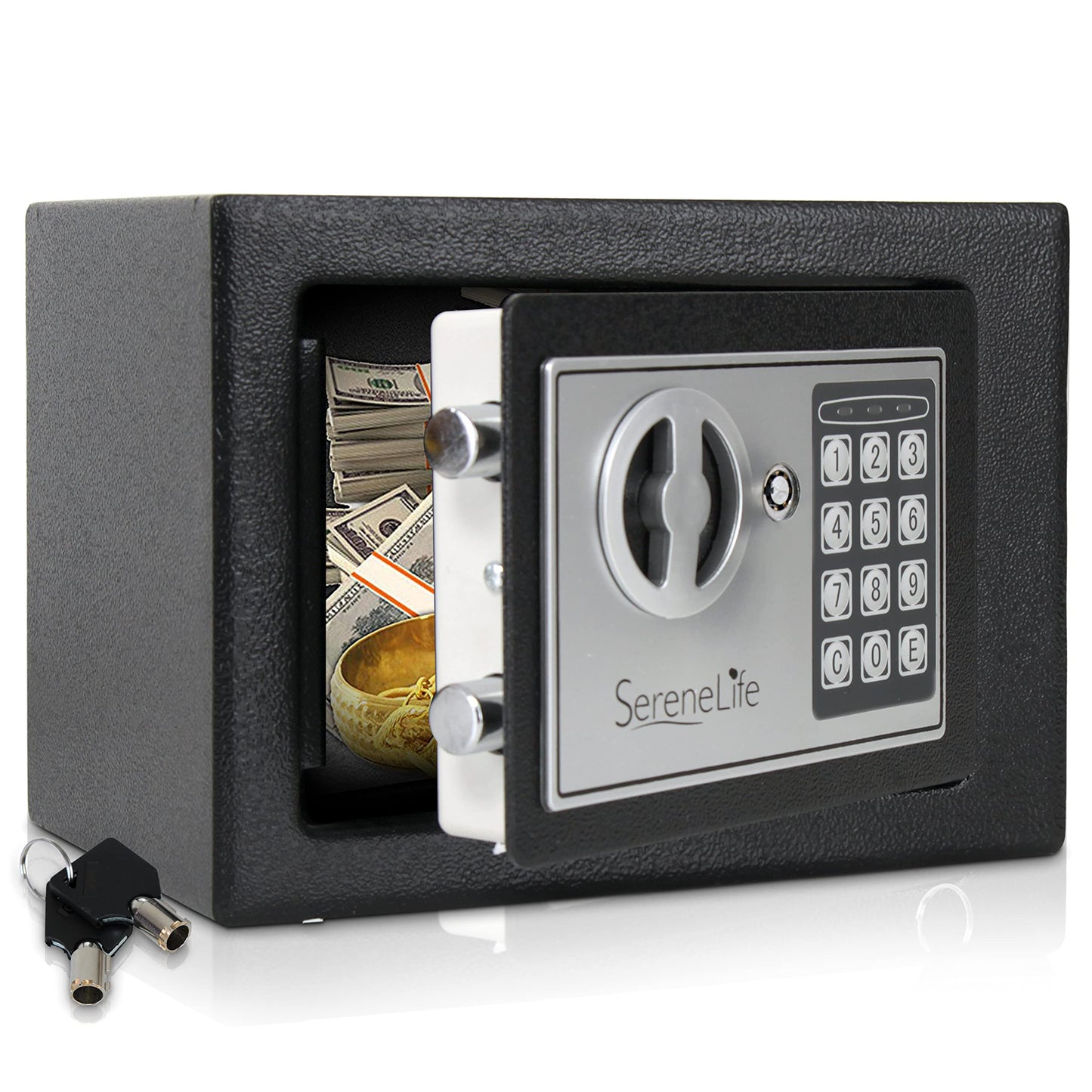 Electronic Keypad Steel Money Safe Black (5347)