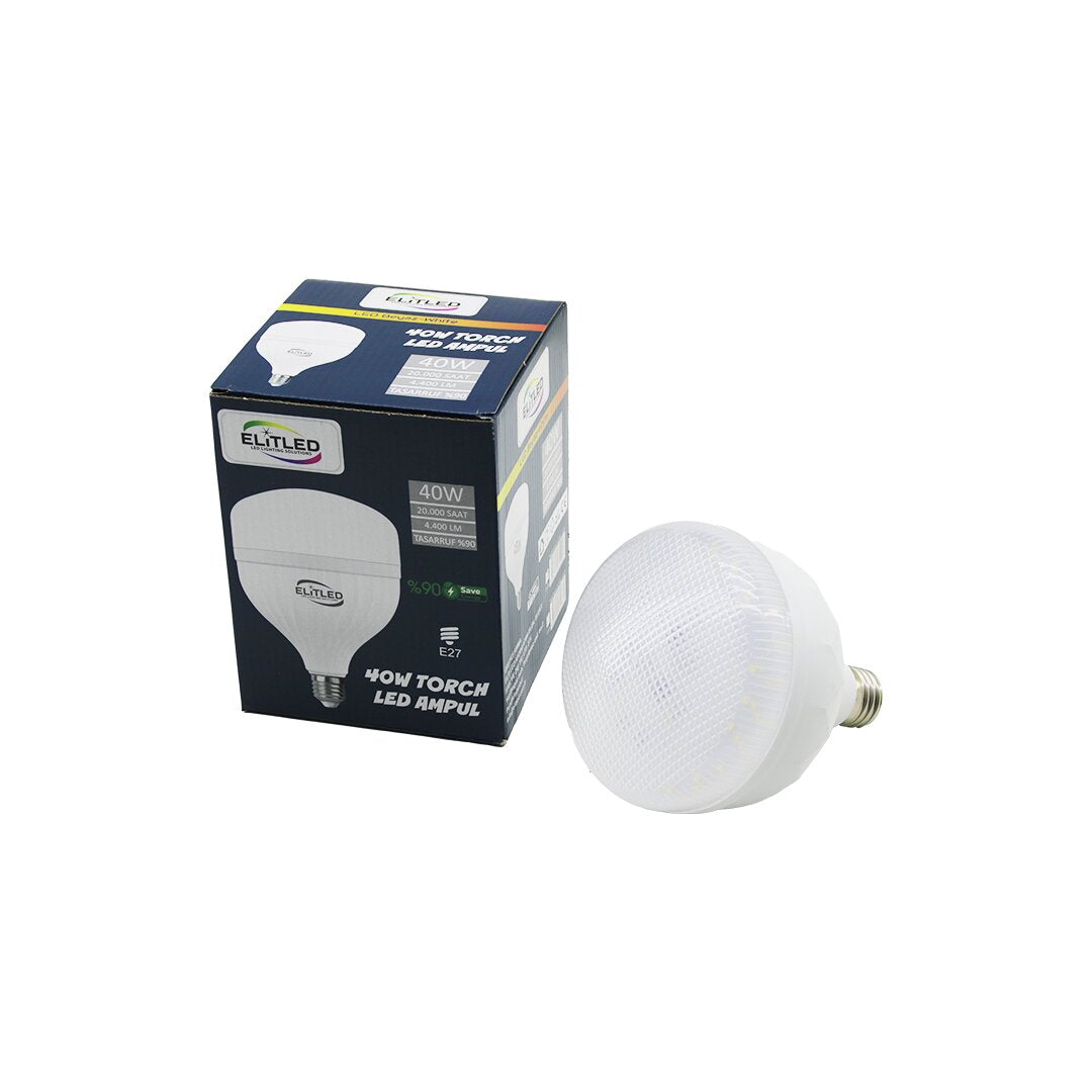 ELITLED EL-02 12/24 40W TORCH LED BULB WHITE - 6400K E27 4400 LUMEN 20,000 HOUR LIFESPAN (5347)