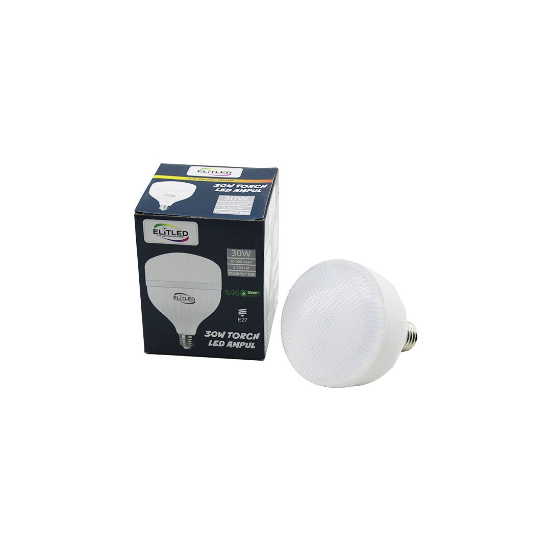 ELITED EL-02 12/30 30W TORCH LED BULB WHITE - 6400K E27 3300 LUMENS 20,000 HOUR LIFESPAN (5347)