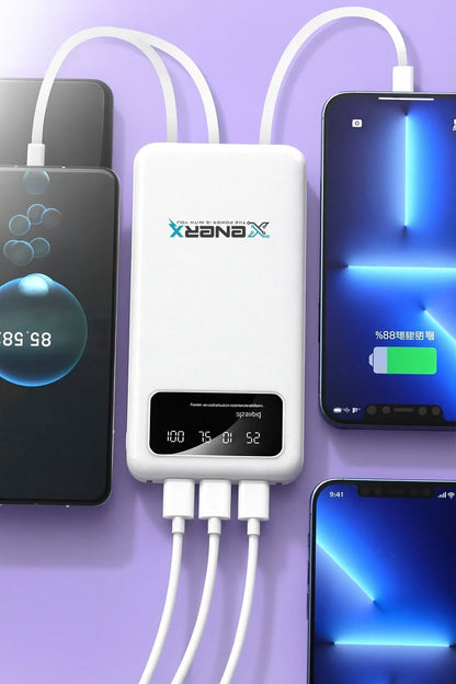 Enerx ENR-P20DC 20000 mAh 2.1 Amper Dahili Kablolu Powerbank Siyah (5347)