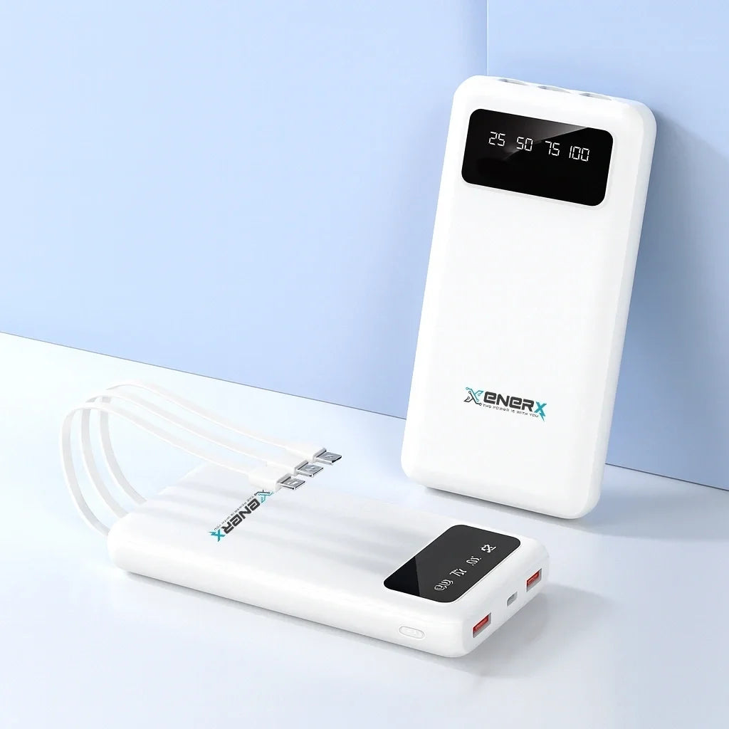 Enerx ENR-P20DC 20000 mAh 2.1 Amper Dahili Kablolu Powerbank Siyah (5347)