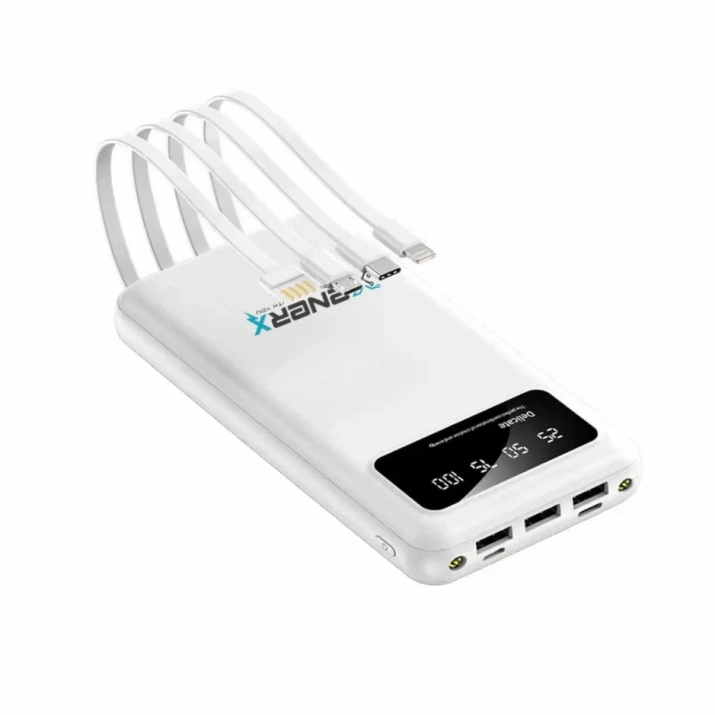 Enerx ENR-P20DC 20000 mAh 2.1 Amper Dahili Kablolu Powerbank Siyah (5347)
