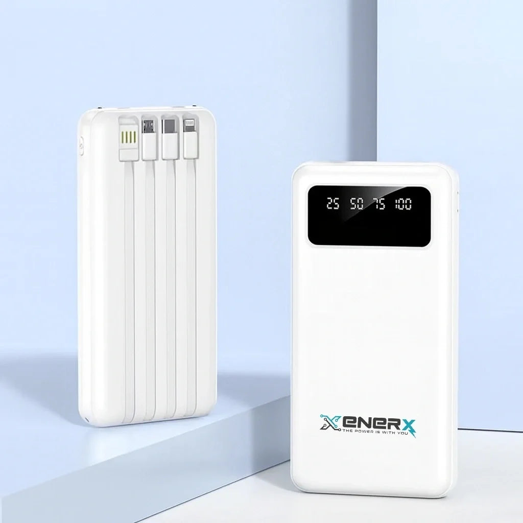 Enerx ENR-P20DC 20000 mAh 2.1 Amper Dahili Kablolu Powerbank Siyah (5347)