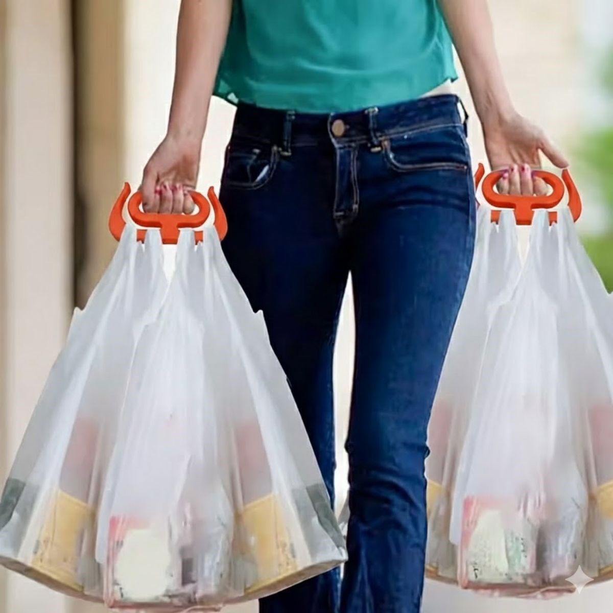 Ergonomik Poşet Taşıma Aparatı - Ağır Yük Taşıyıcı Tutacak, Elden Kesme Yapmayan Kolay Taşıma Kancası, Market ve Alışveriş Çantası Taşıyıcısı (5347)