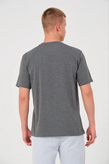 Men's 24/1 Combed Cotton A-Quality Oversize T-shirt - Anthracite