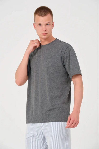 Men's 24/1 Combed Cotton A-Quality Oversize T-shirt - Anthracite