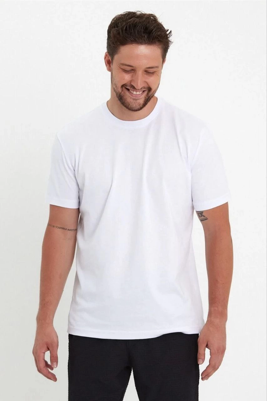 Erkek 24/1 Düz A Kalite Oversize T-shirt - Beyaz