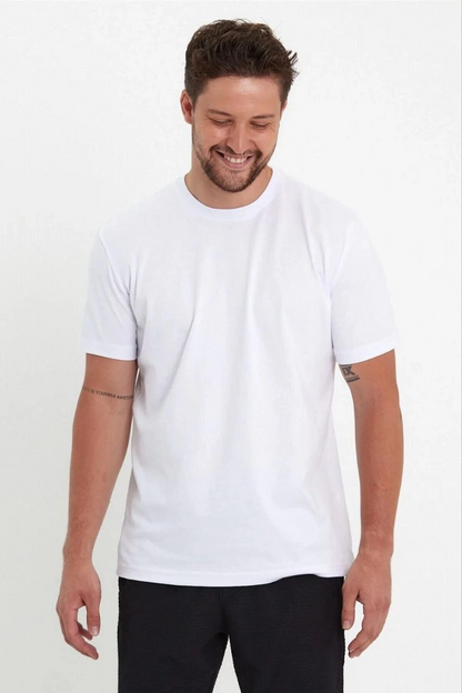 Erkek 24/1 Düz A Kalite Oversize T-shirt - Beyaz