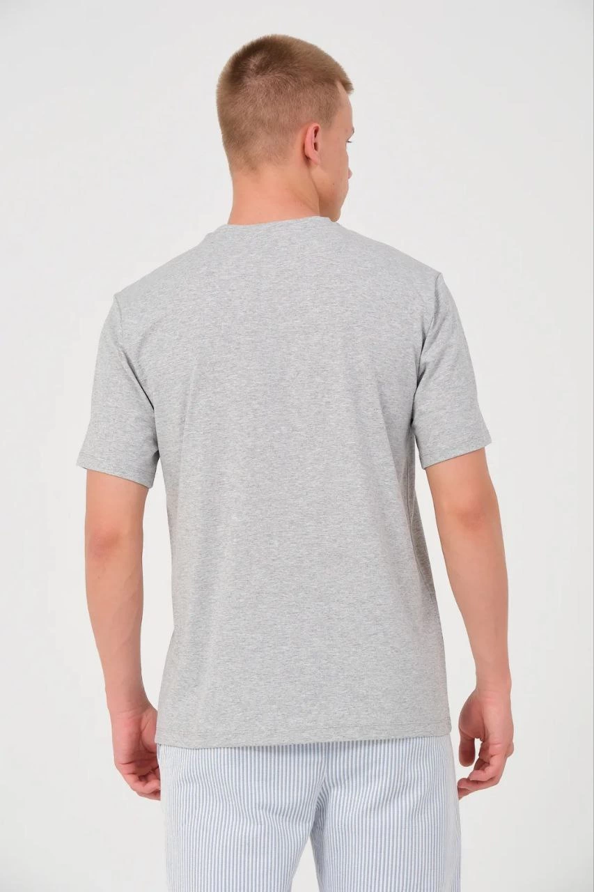 Erkek 24/1 Düz A Kalite Oversize T-shirt - Gri