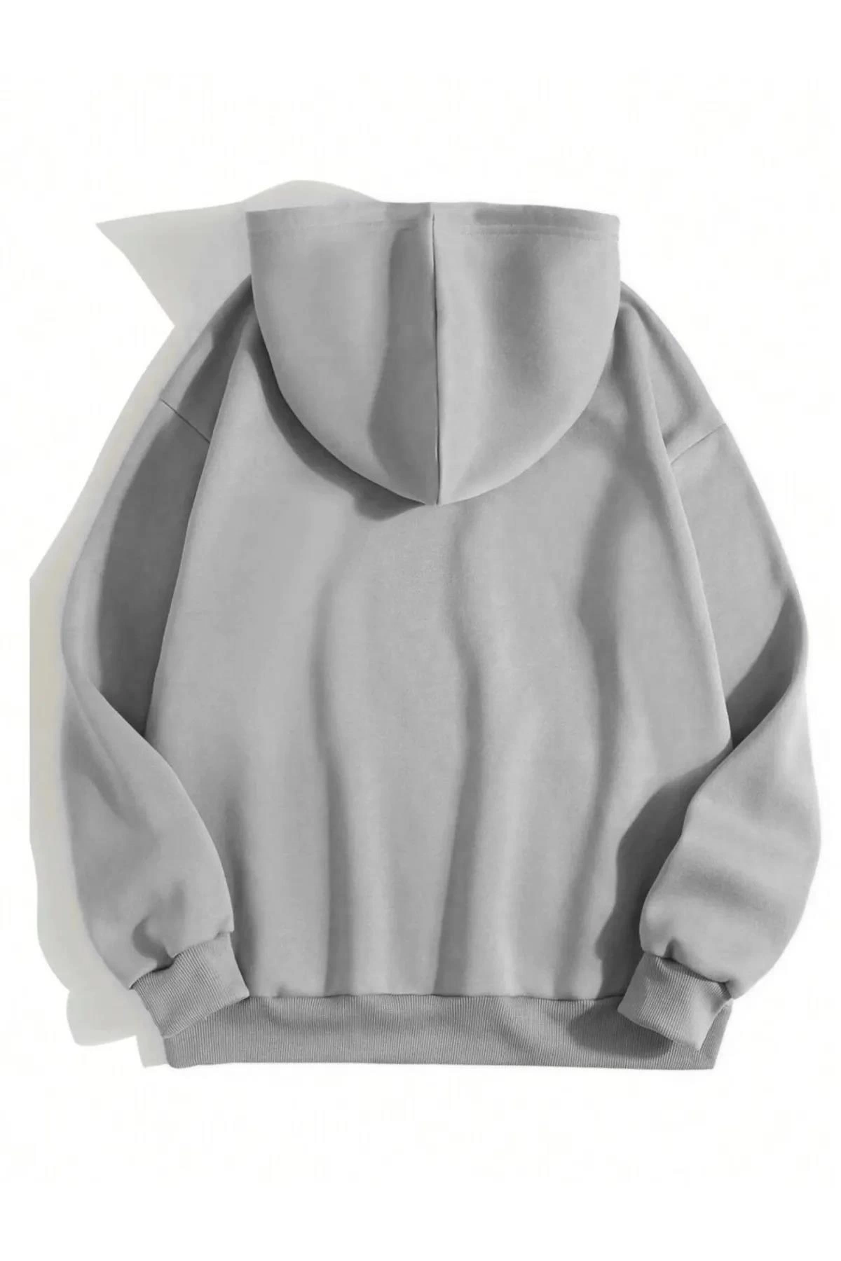 Men's Plain Hooded Sweatshirt - Heather Grey