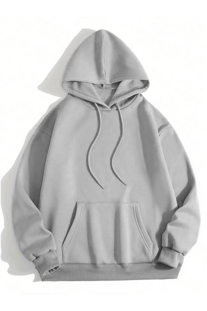 Men's Plain Hooded Sweatshirt - Heather Grey