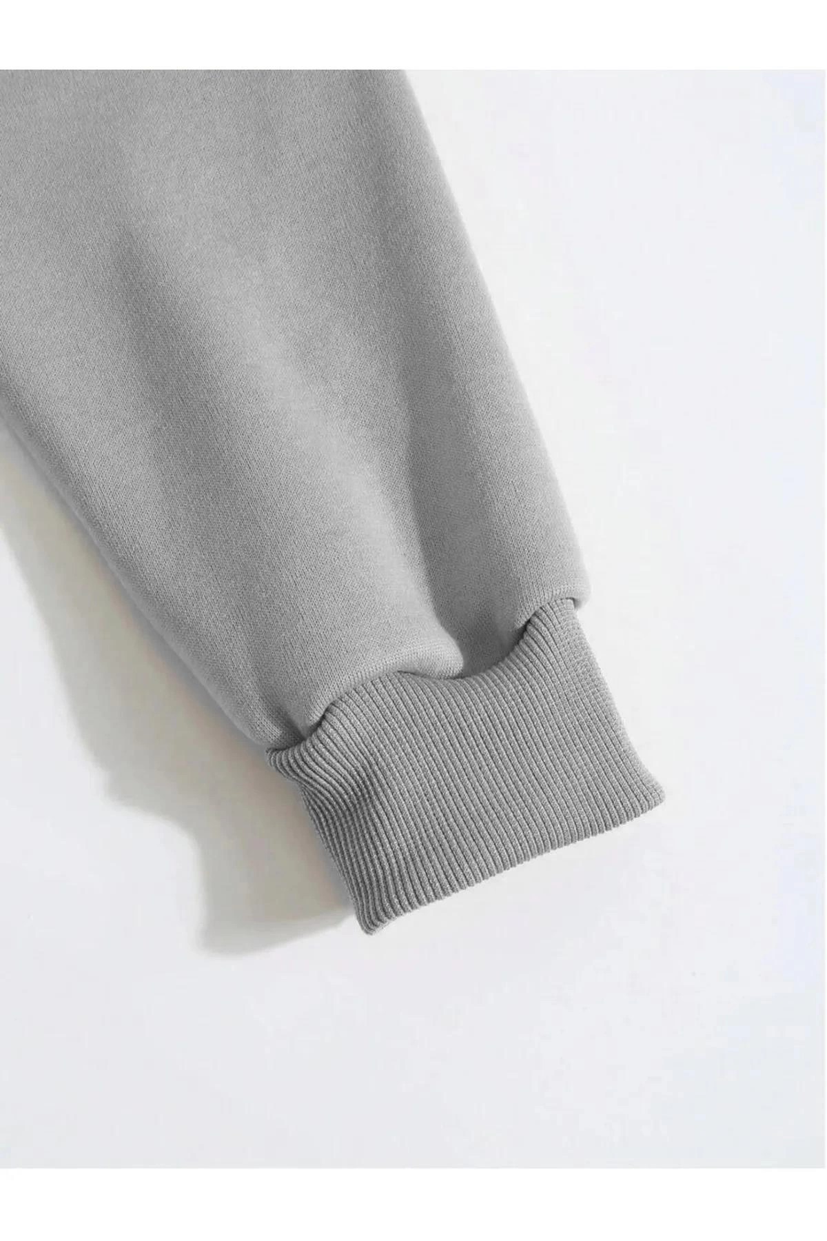 Men's Plain Hooded Sweatshirt - Heather Grey