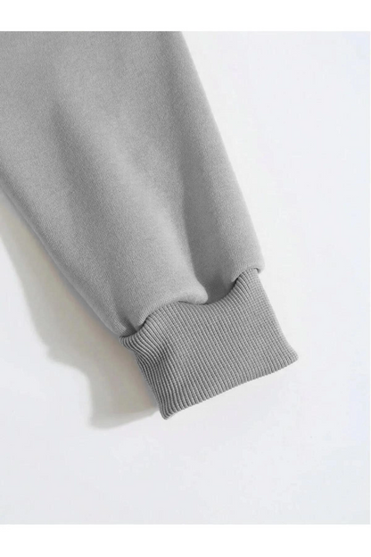 Men's Plain Hooded Sweatshirt - Heather Grey
