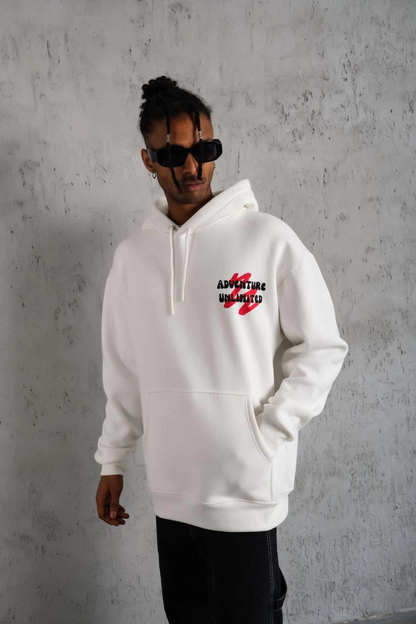Men's Pigeon Print Hooded Sweatshirt - White