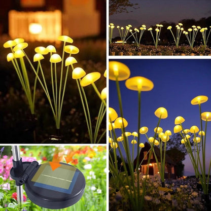 2 Pieces Plastic Mushroom Sensor Solar Garden Light