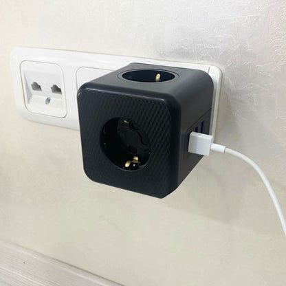 Starixa® Isıya Dayanıklı Termal Akım Korumalı ve Çocuk Korumalı 3 Priz Girişli 3 USB Girişli Küp Priz