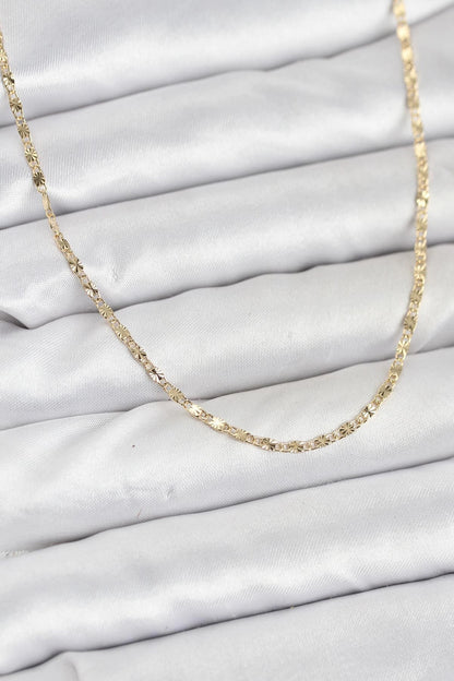 Mey İthalat® CM 14K Gold Renk Lazer İnce Zincirli Kadın Kolye