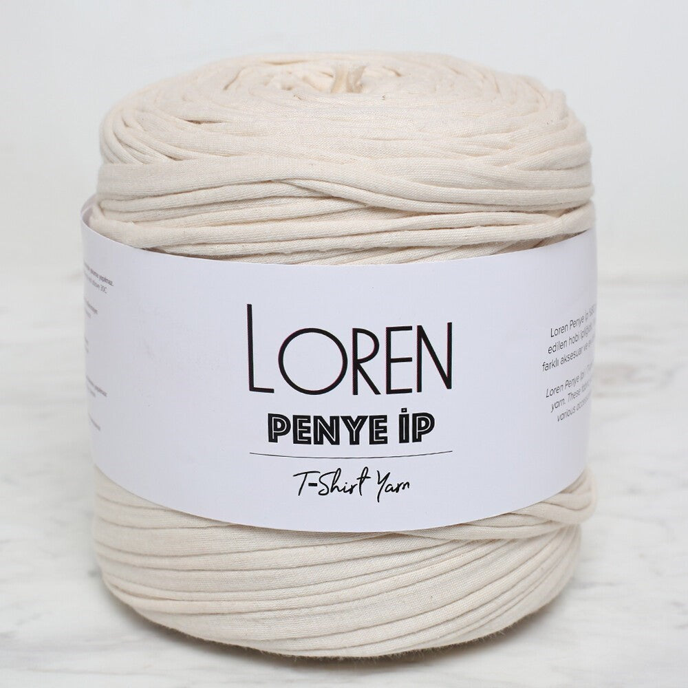 Loren Penye Kumaş El Örgü İpi كريم - 88 - 33536