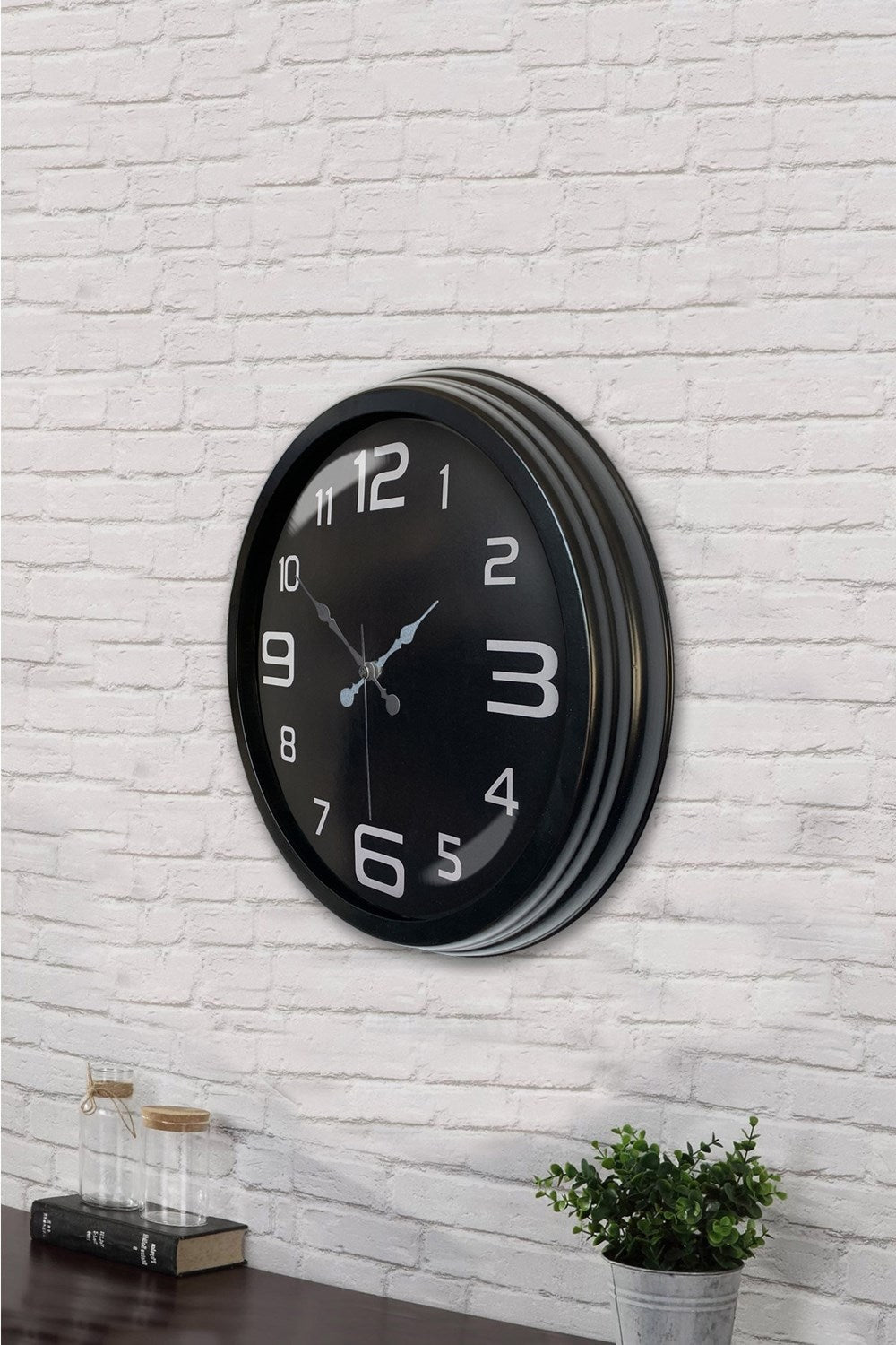 40 cm Siyah Metal Modern Duvar Saati