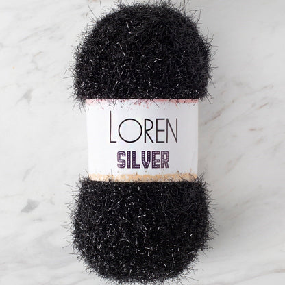 LOREN SILVER BLACK HAND KNITTING YARN - RS1001 - 34093