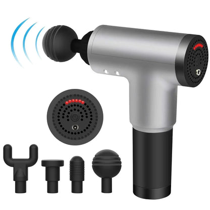 جهاز مساج بالاهتزاز Fascial Gun RH-320 مع 6 مستويات سرعة، 4 رؤوس تدليك، وشحن USB (5347)