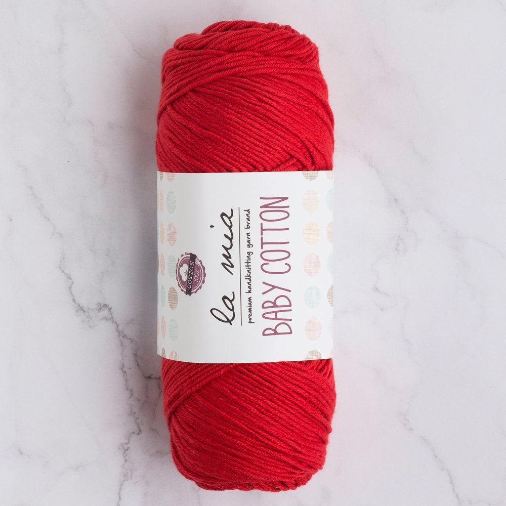La Mia Baby Cotton Red Hand Knitting Yarn - L033 - 33634