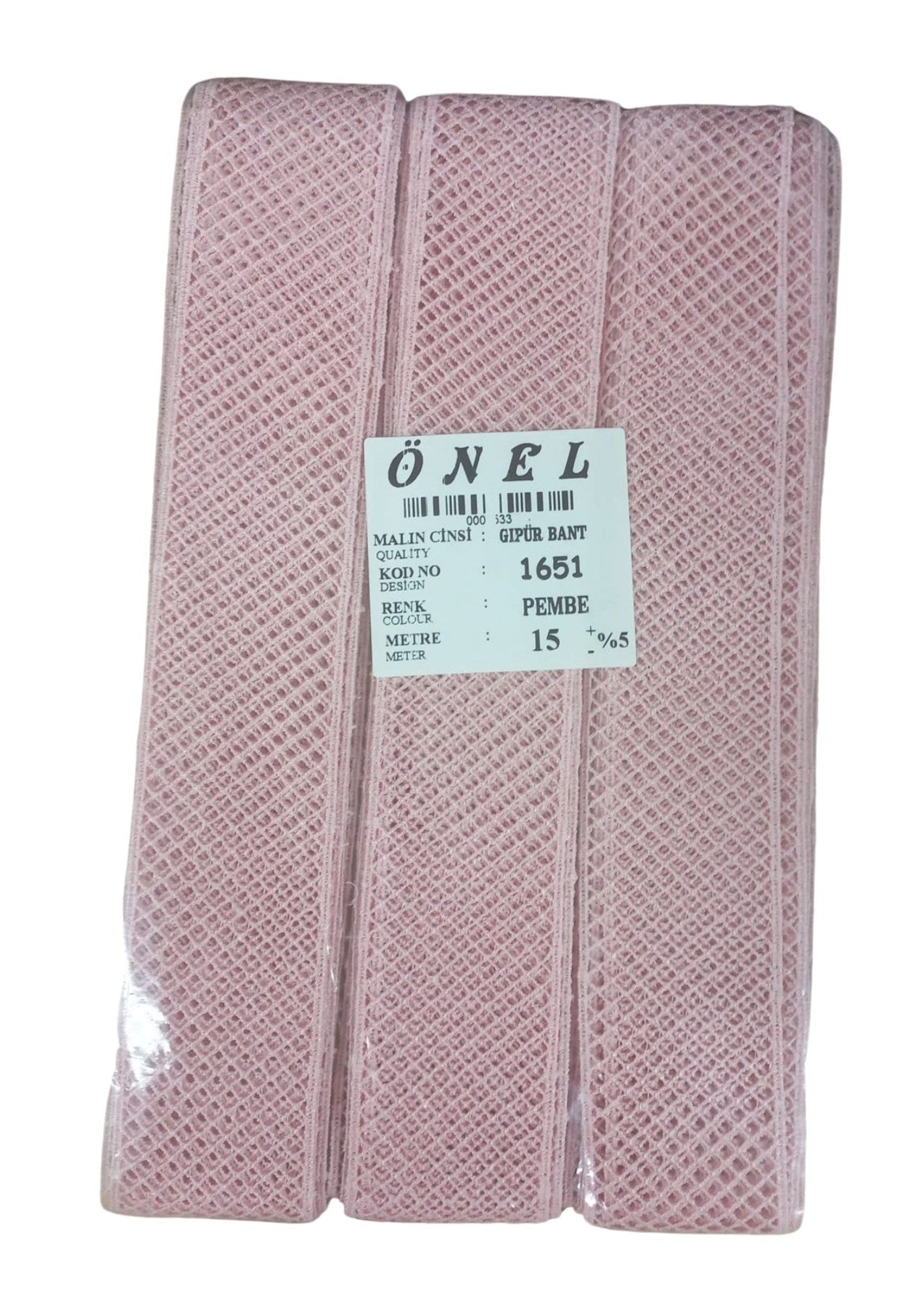Lace Polyester Guipure Trim Pink 15 Meters Width 3 cm ON-1651-P