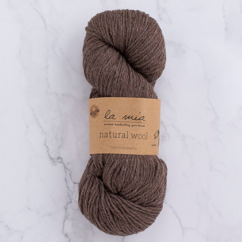 La Mia Natural Wool Dark Brown Hand Knitting Yarn - H6 - 33603