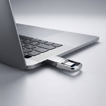 فلاش ديسك معدني بمنفذين USB 3.2 Type-C وUSB سعة 64 جيجابايت