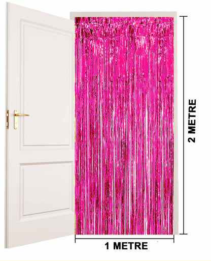 ستارة خلفية لامعة إضافية ميتاليك مع شراشيب فوشيا